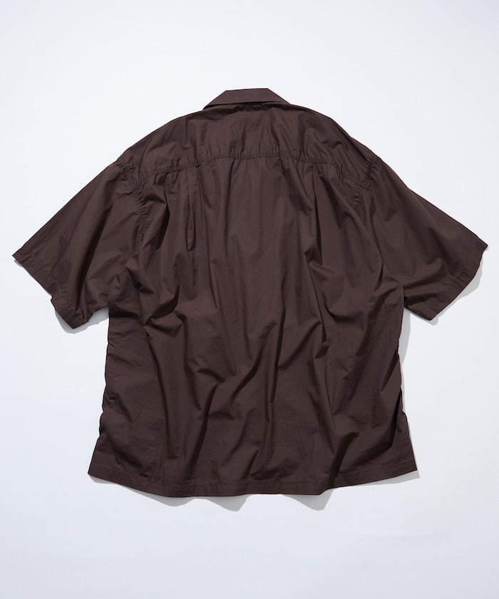 CAHLUMN Magazine Pocket Chain Stitch Open Collar Shirt / 三本針開襟短袖襯衫