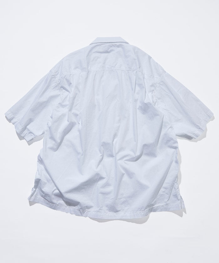 CAHLUMN Magazine Pocket Chain Stitch Open Collar Shirt / 三本針開襟短袖襯衫