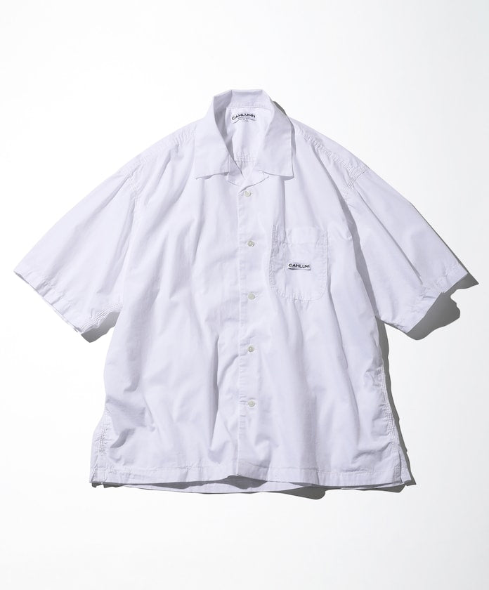 CAHLUMN Magazine Pocket Chain Stitch Open Collar Shirt / 三本針開襟短袖襯衫