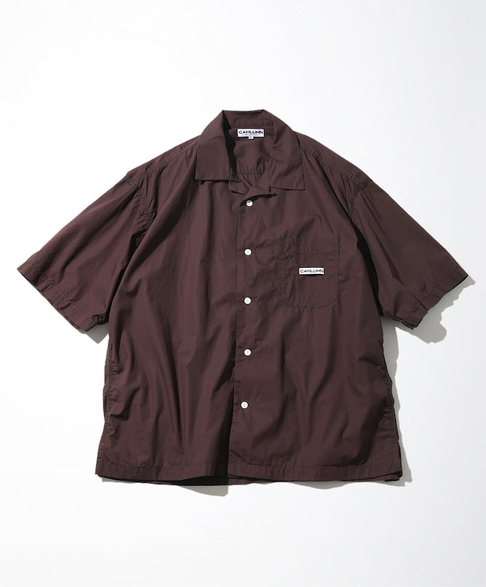 CAHLUMN Magazine Pocket Chain Stitch Open Collar Shirt / 三本針開襟短袖襯衫