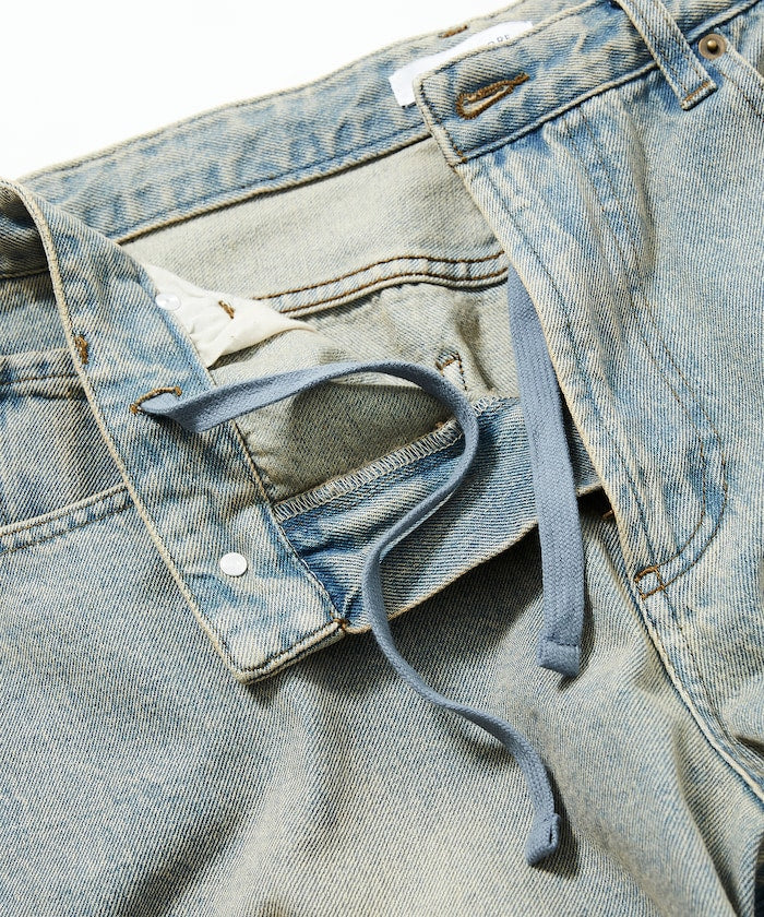 FREAK'S STORE / 寬鬆仿舊弧形牛仔褲