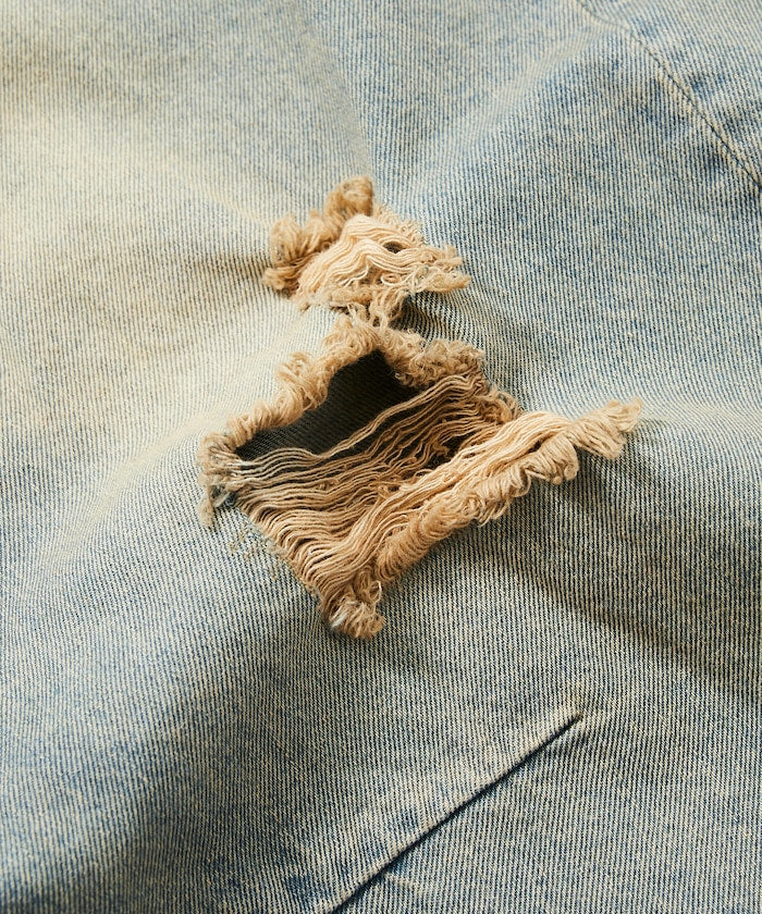 FREAK'S STORE / 寬鬆仿舊弧形牛仔褲