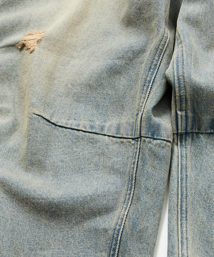 FREAK'S STORE / 寬鬆仿舊弧形牛仔褲