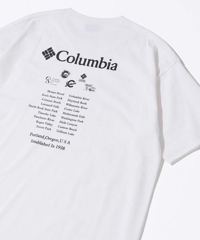 Columbia × FREAK'S STORE / 別注字樣背印吸濕快乾T恤
