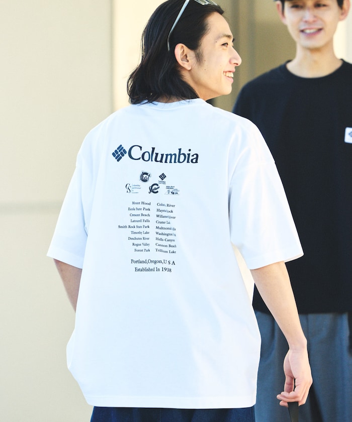 Columbia × FREAK'S STORE / 別注字樣背印吸濕快乾T恤