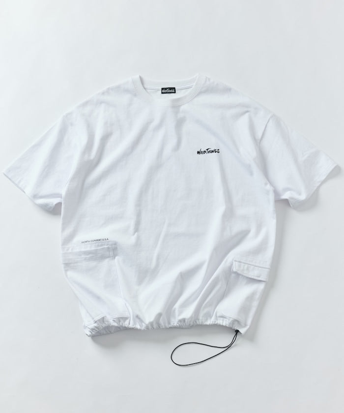 WILD THINGS×FREAK'S STORE / 別注側袋設計 抽繩下擺 短袖T恤
