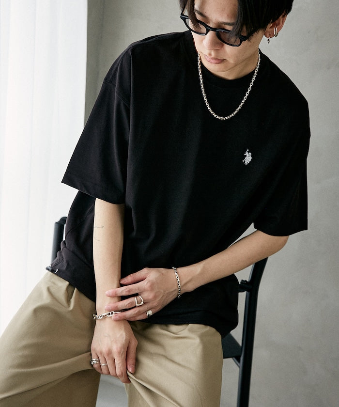 U.S. POLO ASSN. / 涼感刺繡短袖T恤+短褲 套裝組