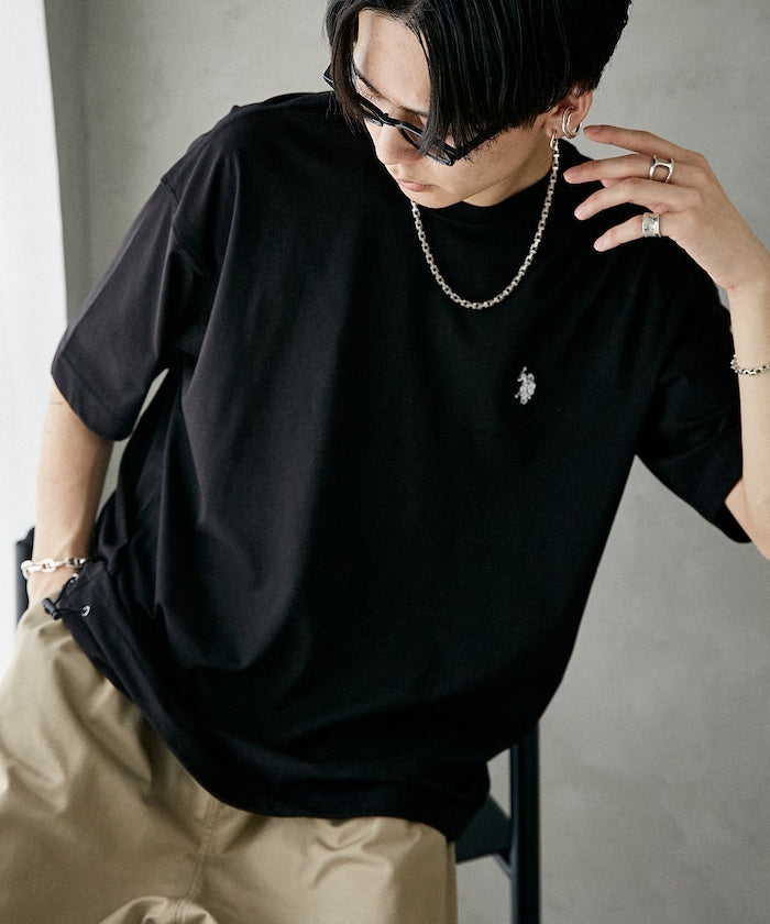 U.S. POLO ASSN. / 涼感刺繡短袖T恤+短褲 套裝組