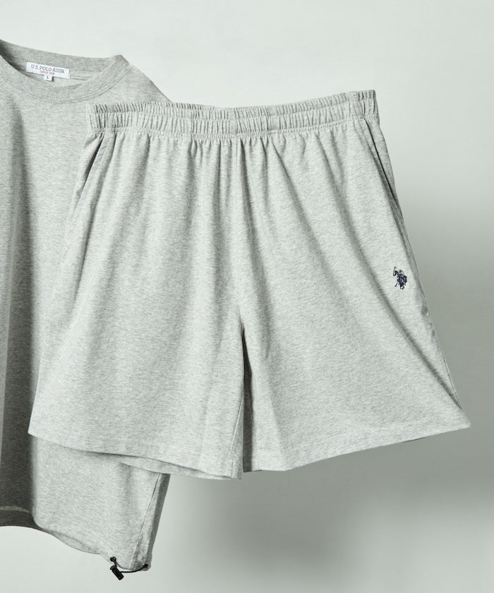 U.S. POLO ASSN. / 涼感刺繡短袖T恤+短褲 套裝組