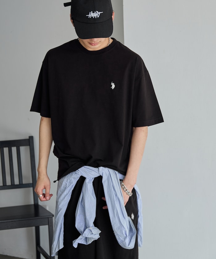 U.S. POLO ASSN. / 涼感刺繡短袖T恤+短褲 套裝組