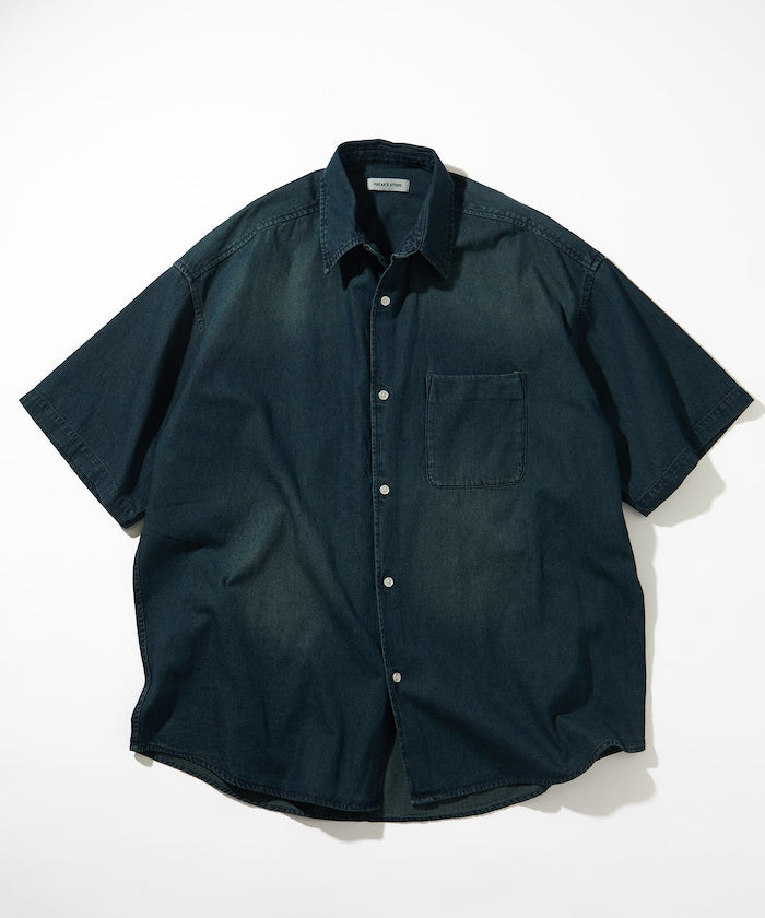 FREAK’S STORE / 寬版 丹寧 短襯衫