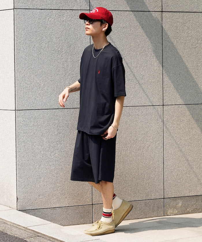 U.S. POLO ASSN. / 涼感刺繡短袖T恤+短褲 套裝組