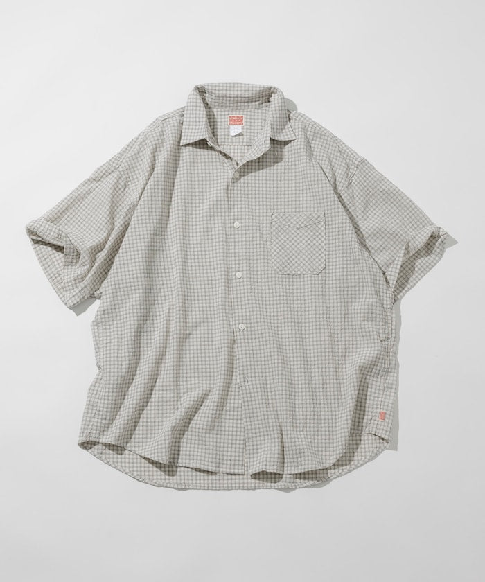 HINSON / 別注 皺感輕薄 短袖襯衫