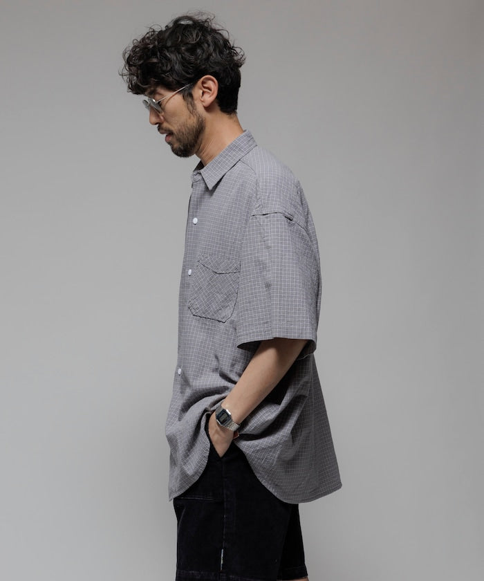 HINSON / 別注 皺感輕薄 短袖襯衫