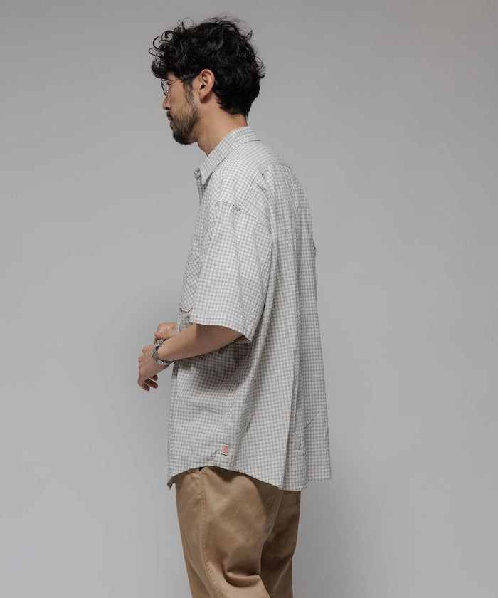 HINSON / 別注 皺感輕薄 短袖襯衫