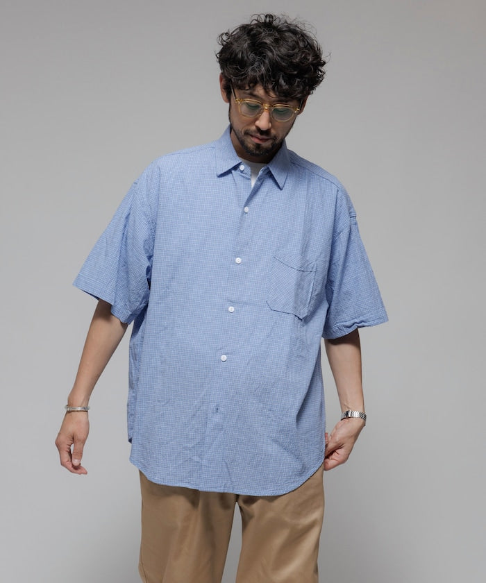 HINSON / 別注 皺感輕薄 短袖襯衫