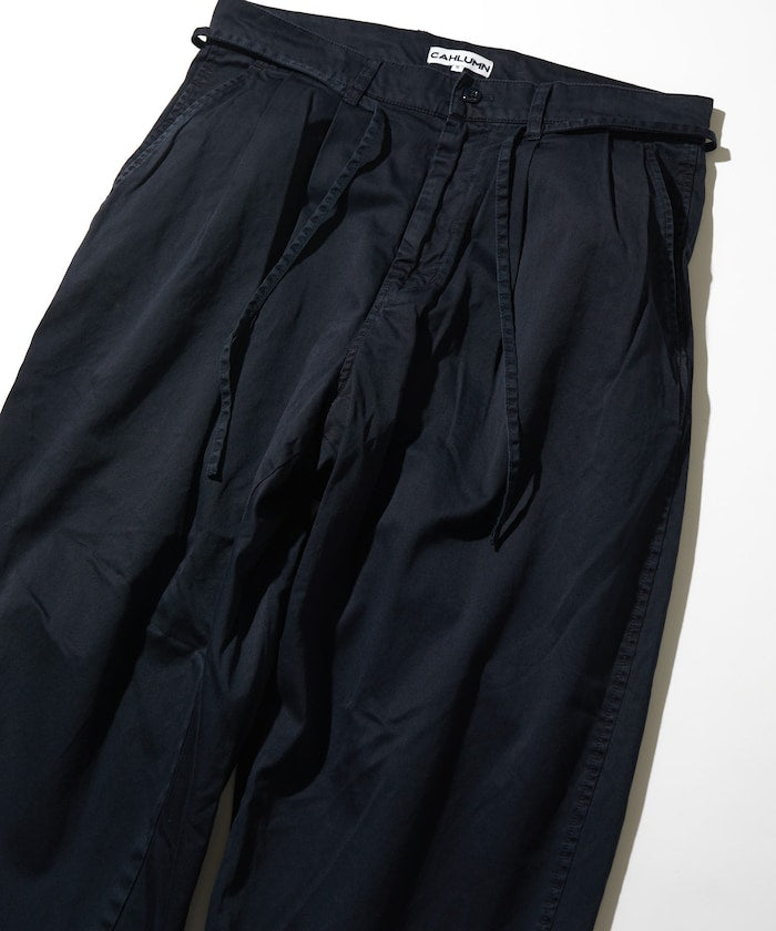 CAHLUMN Extra Long Staple Organic Cotton 2 Tuck Chino Pant / 超長纖維有機棉 2褶錐形寬版斜紋褲