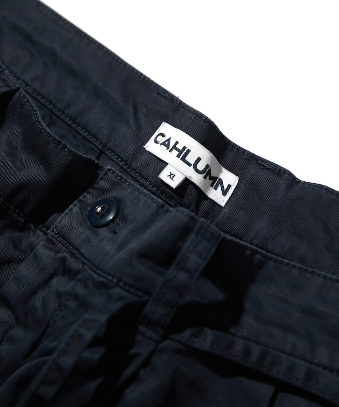 CAHLUMN Extra Long Staple Organic Cotton 2 Tuck Chino Shorts / 有機棉雙褶寬版短褲
