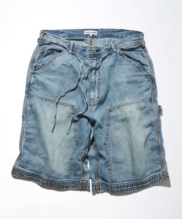 CAHLUMN French Linen Denim Painter Shorts / 亞麻 岡山丹寧 工作短褲