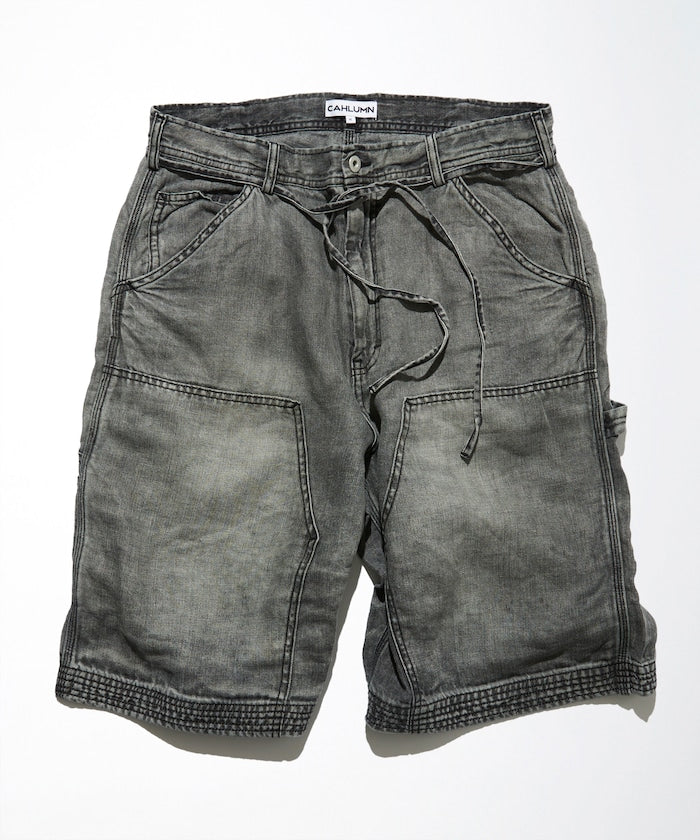 CAHLUMN French Linen Denim Painter Shorts / 亞麻 岡山丹寧 工作短褲