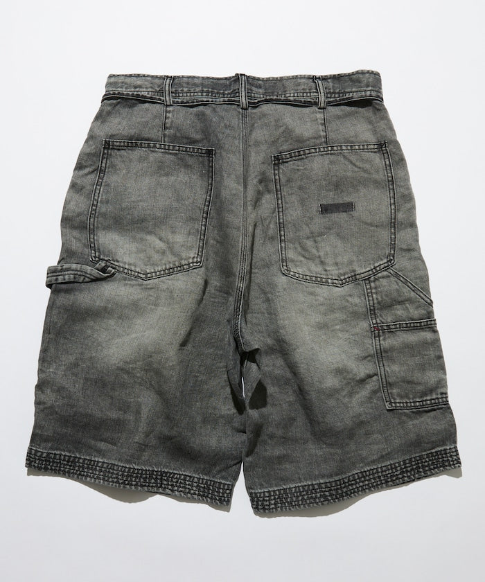 CAHLUMN French Linen Denim Painter Shorts / 亞麻 岡山丹寧 工作短褲
