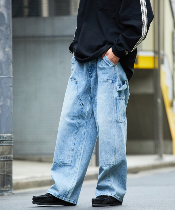 FREAK’S STORE / 雙膝剪接 直筒牛仔褲