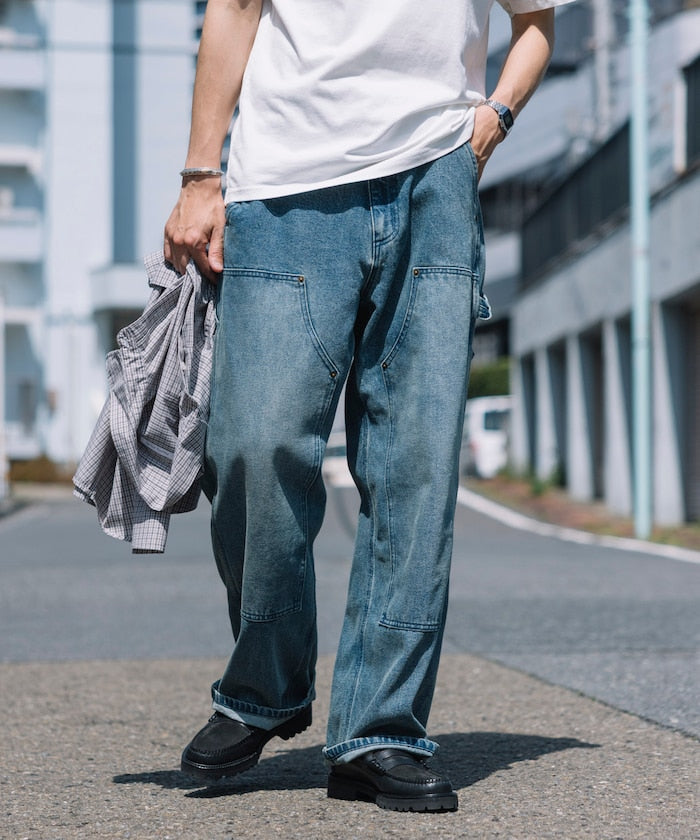 FREAK’S STORE / 雙膝剪接 直筒牛仔褲