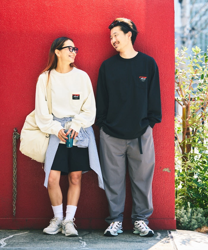 NANGA × FREAK'S STORE ECO HYBRID LOGO LS TEE / 長袖T恤 *10月上旬出貨