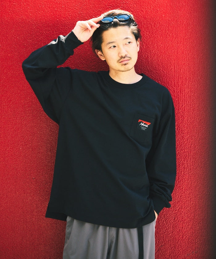 NANGA × FREAK'S STORE ECO HYBRID LOGO LS TEE / 長袖T恤 *10月上旬出貨