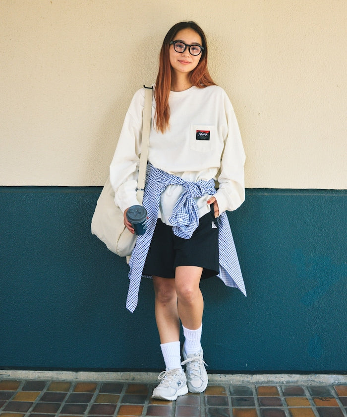 NANGA × FREAK'S STORE ECO HYBRID LOGO LS TEE / 長袖T恤 *10月上旬出貨