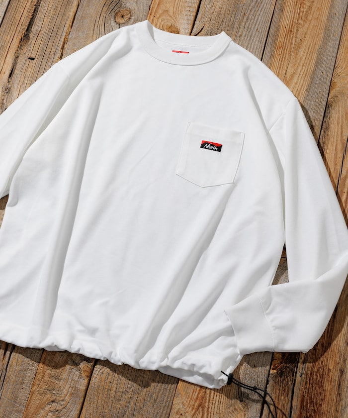 NANGA × FREAK’S STORE / 別注 neo-PRO 抽繩口袋機能 長袖T恤 *9月下旬出貨