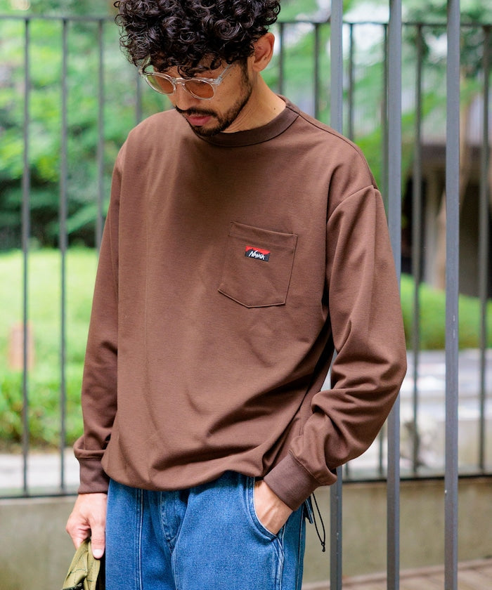 NANGA × FREAK’S STORE / 別注 neo-PRO 抽繩口袋機能 長袖T恤 *9月下旬出貨