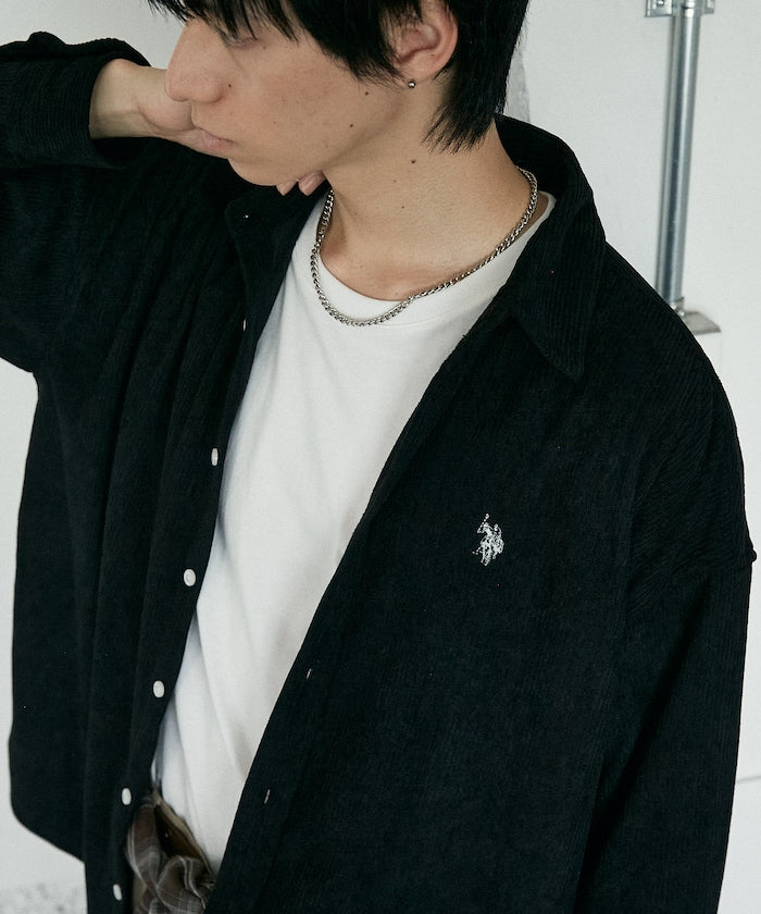 U.S. POLO ASSN. / 刺繡 寬版 燈芯絨 襯衫