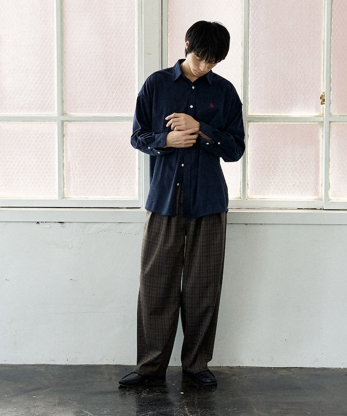 U.S. POLO ASSN. / 刺繡 寬版 燈芯絨 襯衫