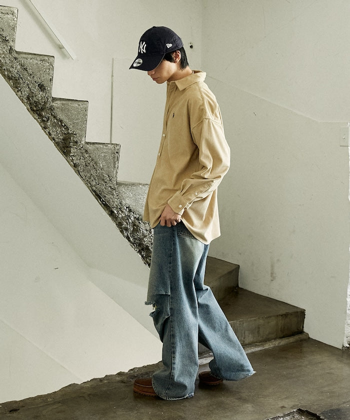 U.S. POLO ASSN. / 刺繡 寬版 燈芯絨 襯衫