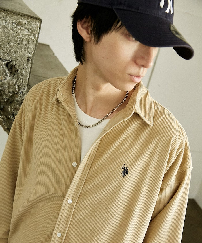 U.S. POLO ASSN. / 刺繡 寬版 燈芯絨 襯衫