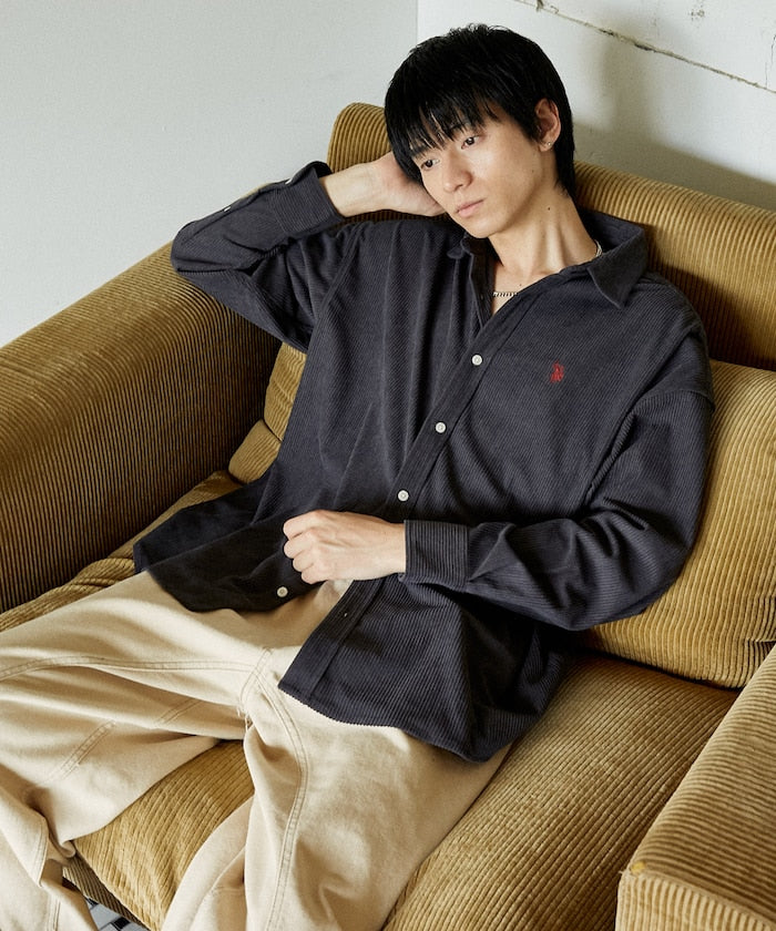 U.S. POLO ASSN. / 刺繡 寬版 燈芯絨 襯衫