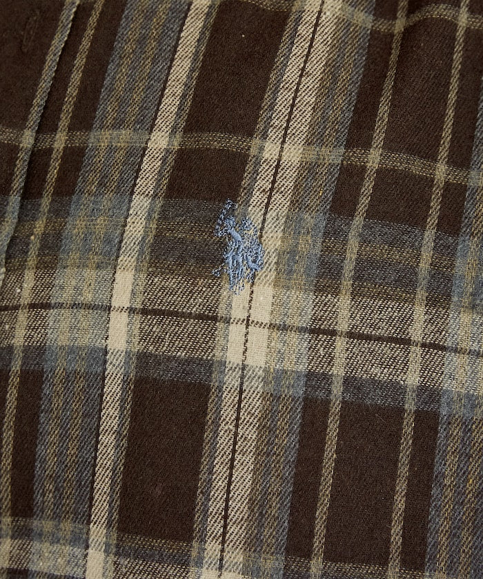 U.S. POLO ASSN. / 柔絨格紋襯衫