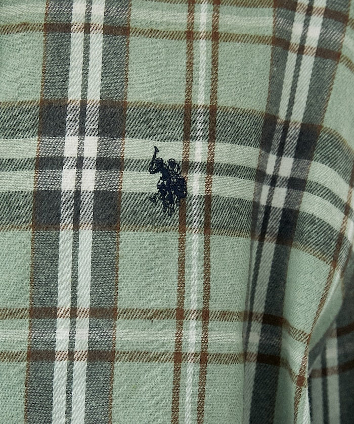 U.S. POLO ASSN. / 柔絨格紋襯衫
