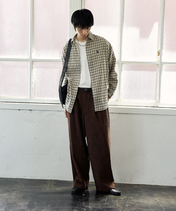 U.S. POLO ASSN. / 柔絨格紋襯衫