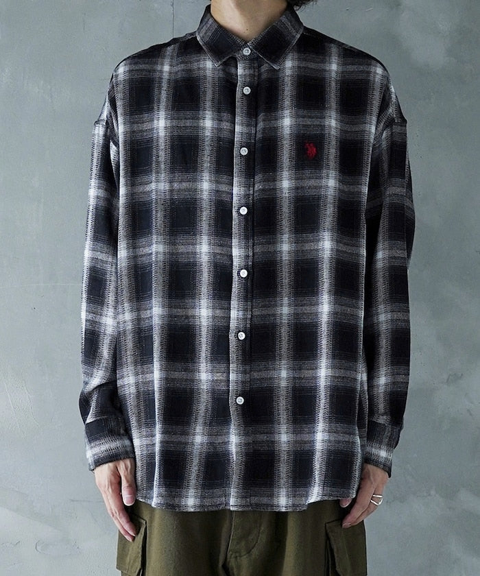 U.S. POLO ASSN. / 柔絨格紋襯衫