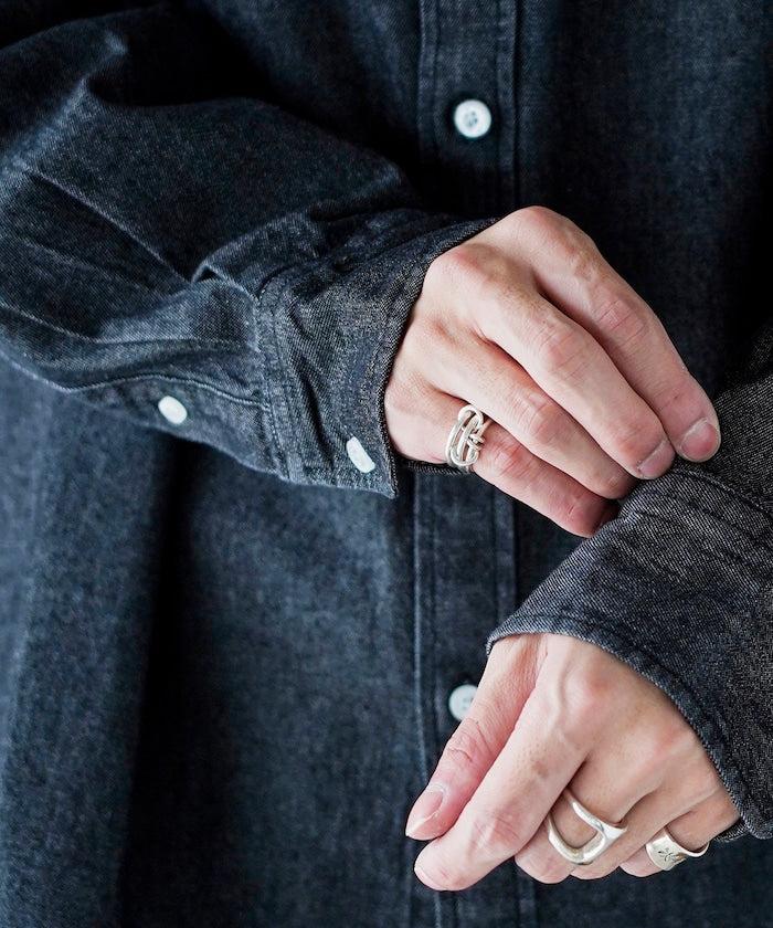 U.S. POLO ASSN. / 刺繡寬版丹寧襯衫