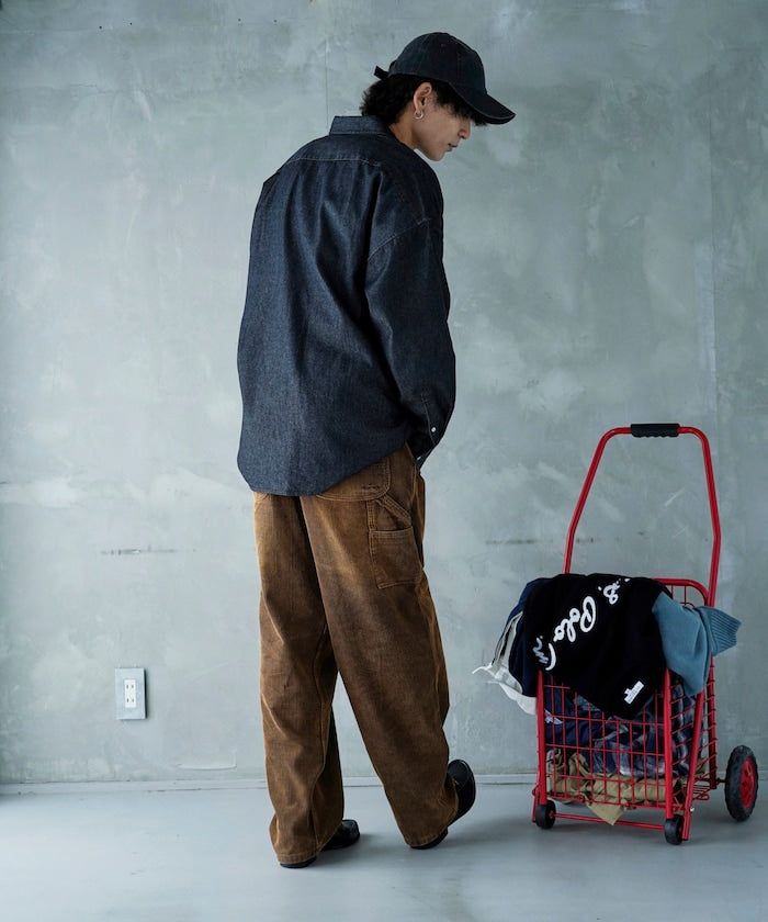 U.S. POLO ASSN. / 刺繡寬版丹寧襯衫