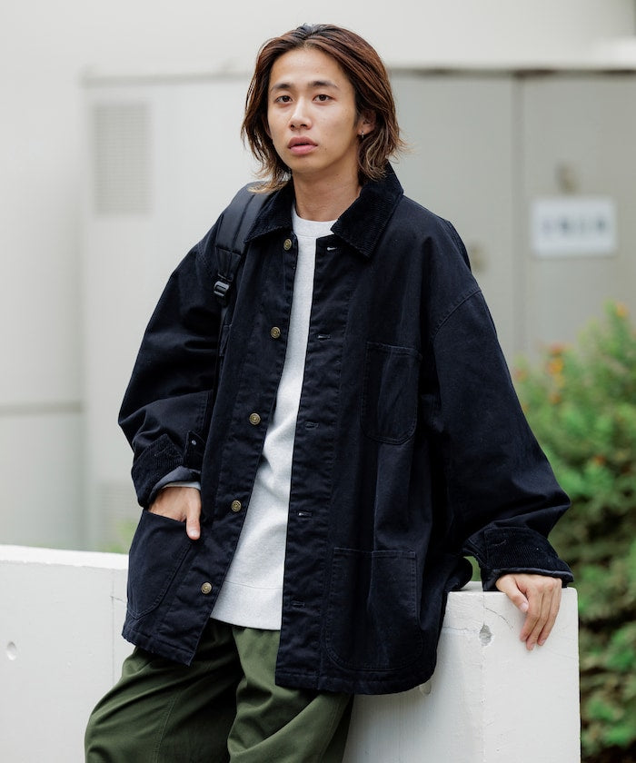 FREAK’S STORE / 燈芯絨拼接鴨布 外套