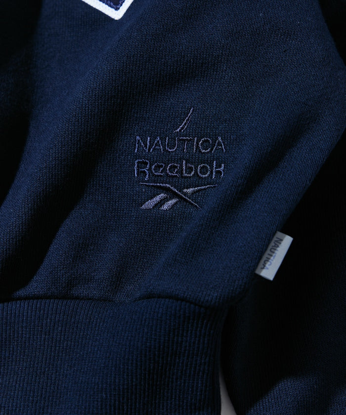 NAUTICA X REEBOK / 弧形LOGO落肩短版 圓領衫 (女生)