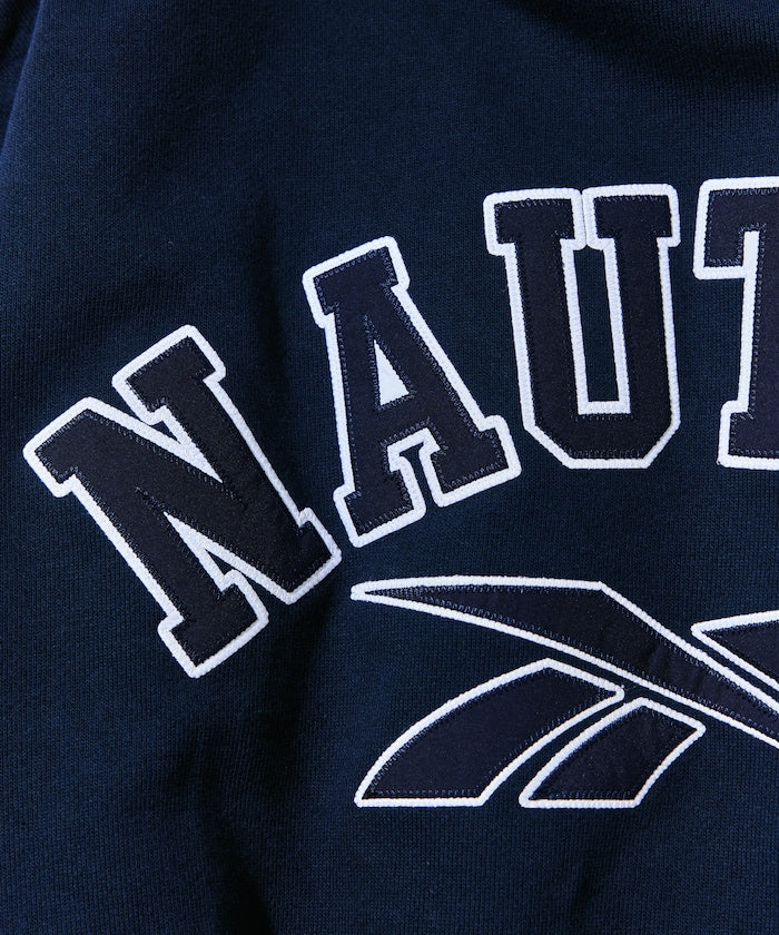 NAUTICA X REEBOK / 弧形LOGO落肩短版 圓領衫 (女生)