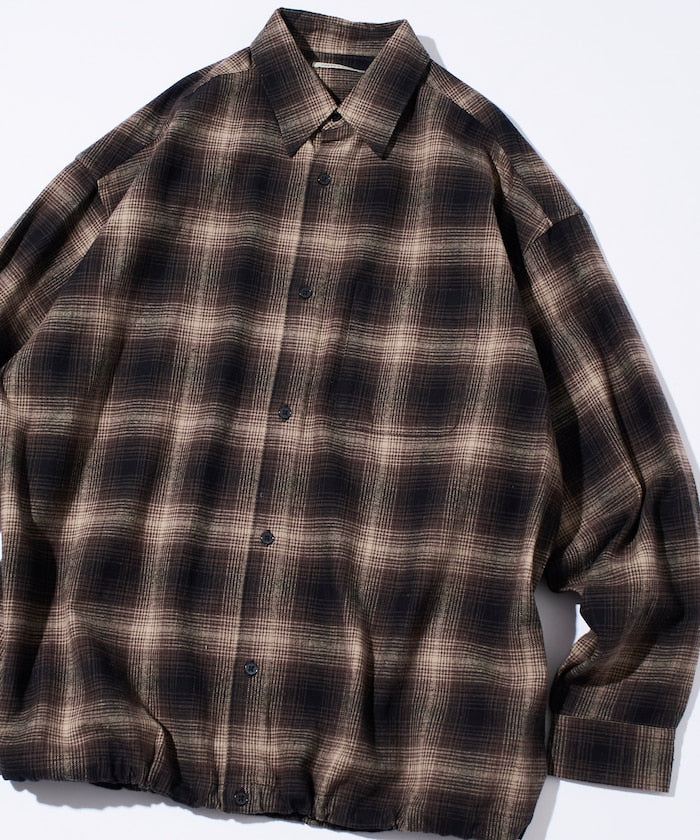 FREAK’S STORE / 漸層格紋 束口 襯衫