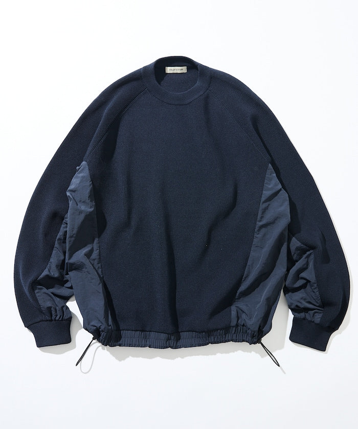 FREAK’S STORE / 拼接抽繩下襬 針織圓領衫