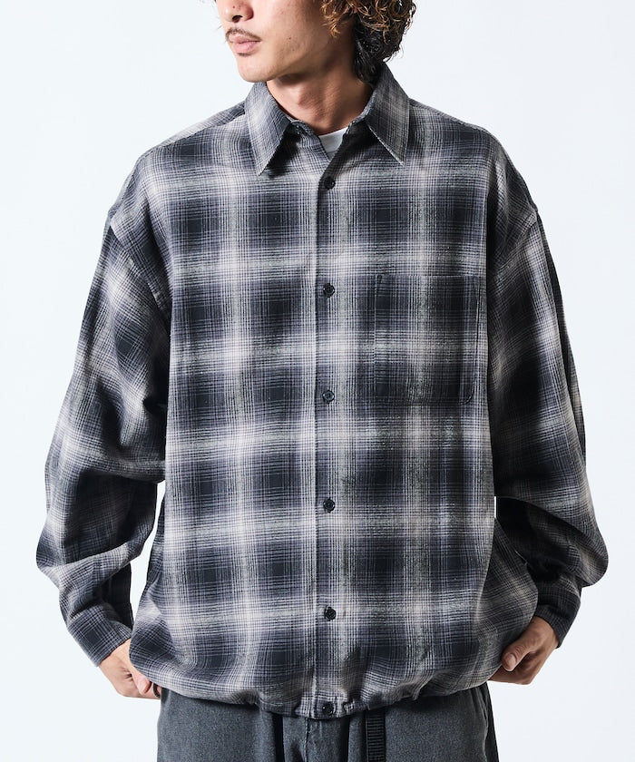 FREAK’S STORE / 漸層格紋 束口 襯衫