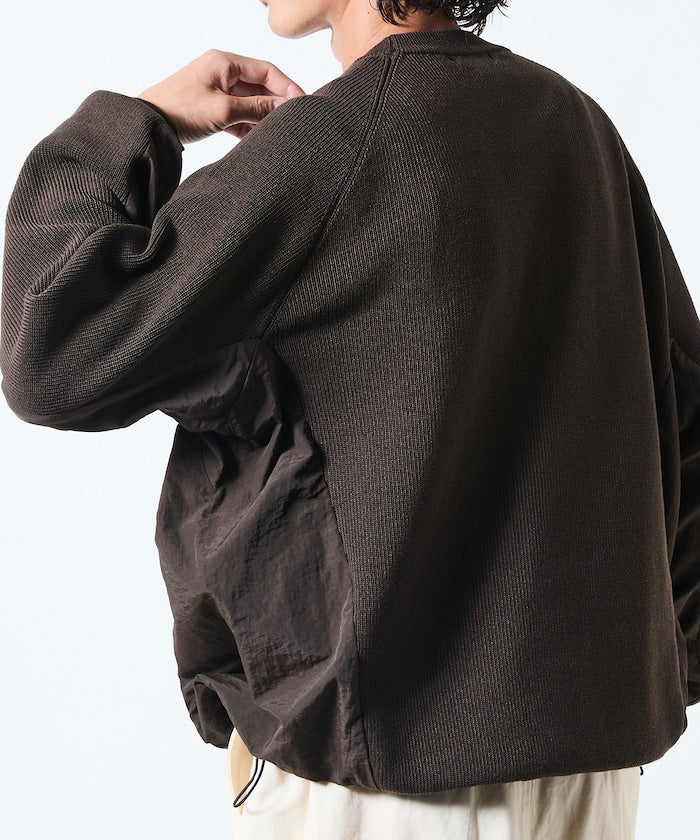 FREAK’S STORE / 拼接抽繩下襬 針織圓領衫